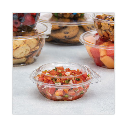 Tamper-resistant, Tamper-evident Bowls With Dome Lid, 8 Oz, 5.5" Diameter X 2.1"h, Clear, Plastic, 240/carton