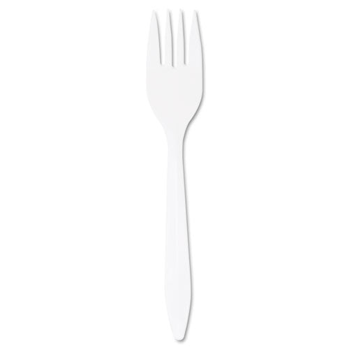 Tenedores de plástico de peso medio Style Setter, blanco, 1000/cartón