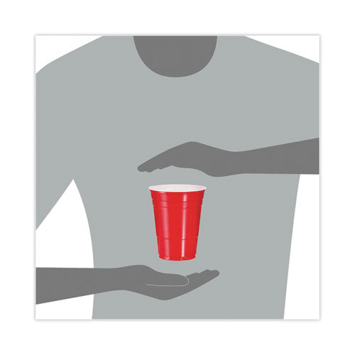 Solo Party Plastic Cold Drink Cups, 16 Oz, Red, 50/pack