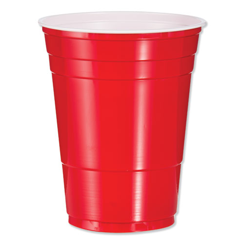 Solo Party Plastic Cold Drink Cups, 16 Oz, Red, 50/bag, 20 Bags/carton