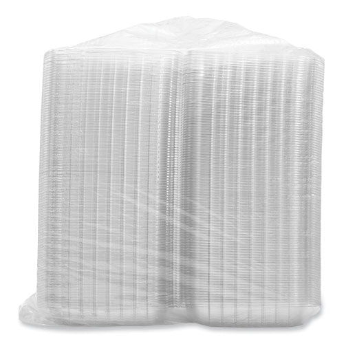 Contenedores de plástico Clearseal con tapa abisagrada, 8,22 ancho x 3,02 alto, transparente, plástico, 250/cartón
