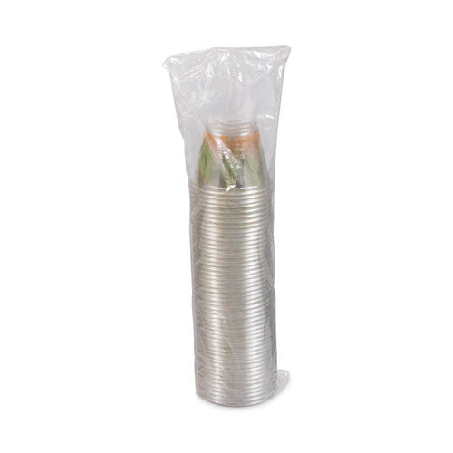Bare Eco-forward Rpet Vasos fríos, 9 oz, diseño de hoja, transparente/verde/naranja, 1000/cartón