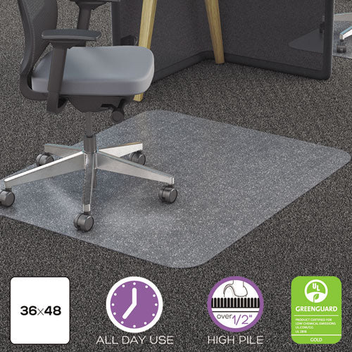 Tapete para silla para uso durante todo el día - Todos los tipos de alfombras, 36 x 48, Rectangular, Transparente
