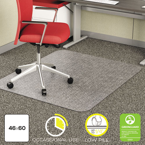 Economat Tapete para silla de uso ocasional, alfombra de pelo bajo, plano, 46 ​​x 60, rectangular, transparente