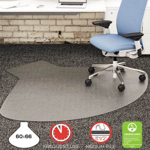 Tapete para silla de uso frecuente Supermat, alfombra de pelo mediano, 60 x 66, estación de trabajo, transparente