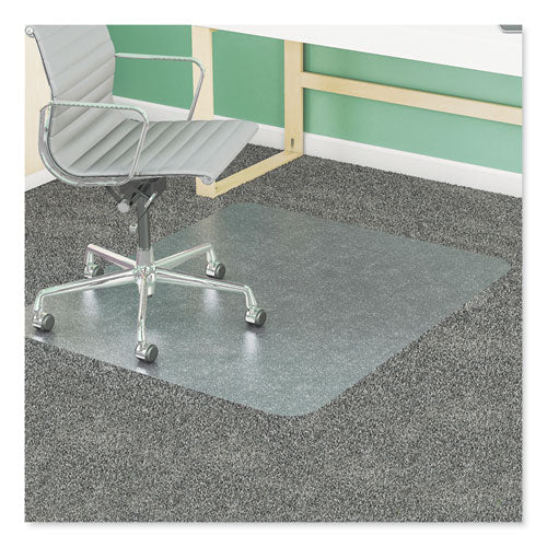 Supermat Tapete para silla de uso frecuente, alfombra de pelo mediano, plano, 36 x 48, con reborde, transparente