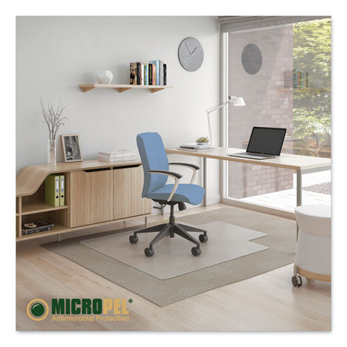 Tapete para silla antimicrobiano, alfombra de pelo mediano, 53 x 45, con reborde, transparente