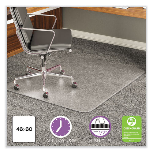 Execumat - Tapete para silla para uso durante todo el día para alfombras de pelo alto, 46 ​​x 60, rectangular, transparente