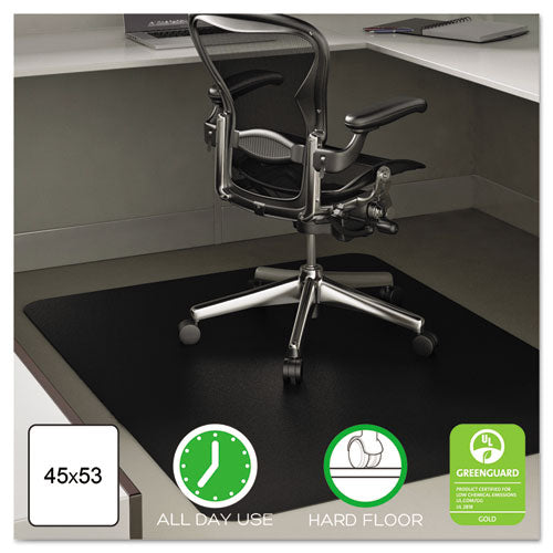 Tapete para silla Economat para uso durante todo el día para pisos duros, 45 x 53, rectangular, transparente