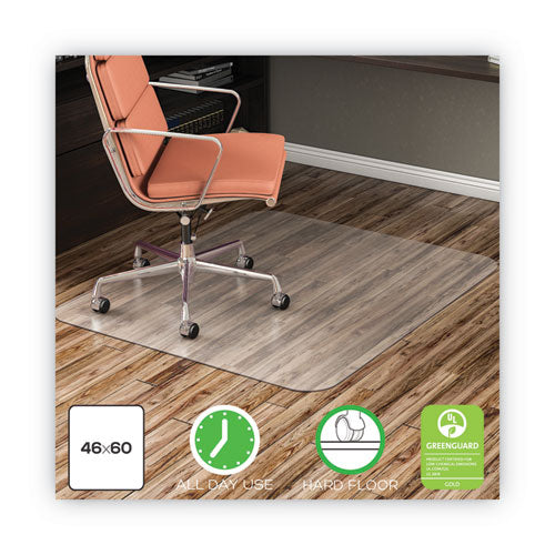 Tapete para silla Economat para uso durante todo el día para pisos duros, 46 x 60, transparente, artículo de envío directo
