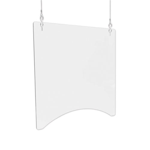 Barrera colgante, 23.75" x 35.75", policarbonato, transparente, 2/caja