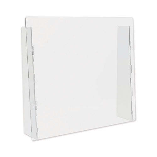 Barrera para mostrador con protección completa, 27" x 6" x 23.75", policarbonato, transparente, 2 por caja