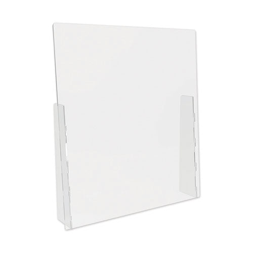 Barrera para mostrador con protección completa, 31.75" x 6" x 36", policarbonato, transparente, 2 por caja