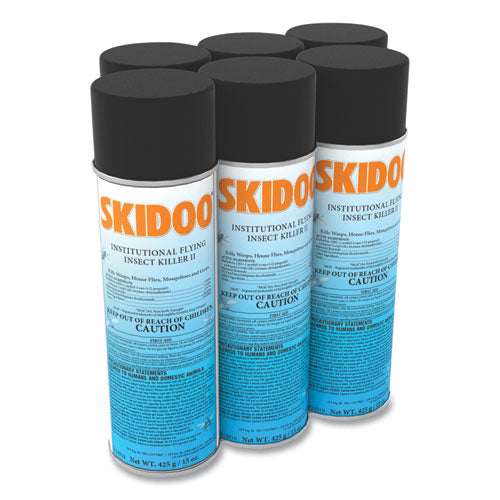 Skidoo Institutional Flying Insect Killer, 15 Oz Aerosol Spray, 6/carton