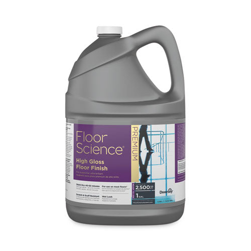 Floor Science Premium acabado de piso de alto brillo, aroma transparente, contenedor de 1 galón, 4/ct
