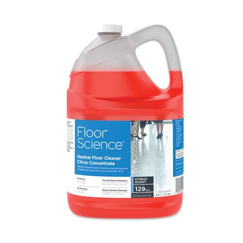 Floor Science Neutral Floor Cleaner concentrado, aroma cítrico, 1 galón, 4/cartón