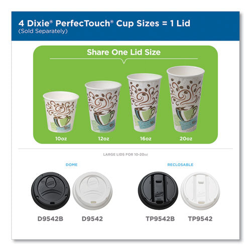 Tazas calientes de papel Perfectouch, 10 oz, diseño de café Haze, 25/paquete