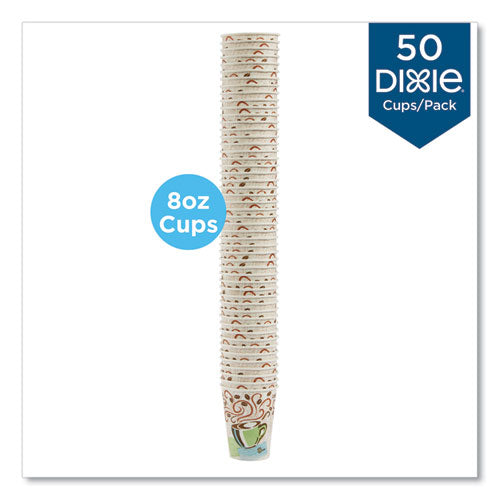Perfectouch Tazas de papel para bebidas calientes, 8 oz, diseño Coffee Haze, 50/paquete