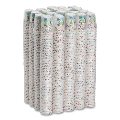 Perfectouch Vasos de papel para bebidas calientes, 12 oz, diseño Coffee Haze, envueltos individualmente, 1,000/caja