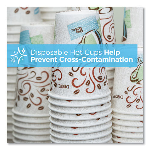 Perfectouch Vasos de papel para bebidas calientes, 16 oz, diseño Coffee Haze, 25 fundas, 20 fundas/cartón