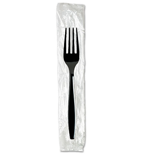 Individually Wrapped Heavyweight Cutlery Set, Fork/knife/spoon/napkin, 250/carton