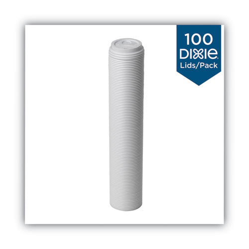 Tapas Dome Drink-thru, se adapta a vasos calientes de papel Dixie de 10 oz a 20 oz, blanco, 100/paquete