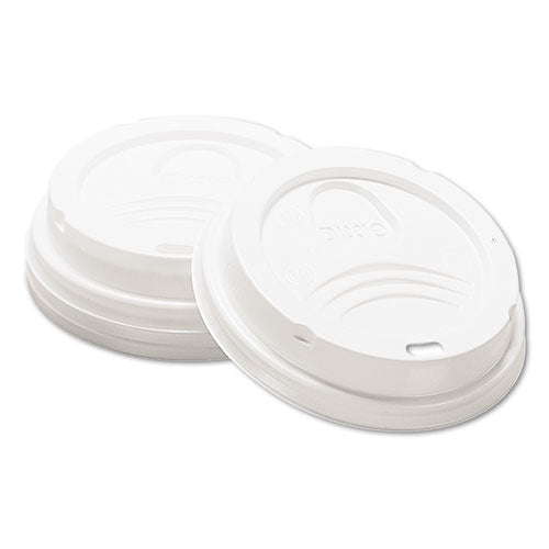 Dome Drink-thru Lids, Fits 10 Oz To 20 Oz Dixie Paper Hot Cups, White, 100/pack