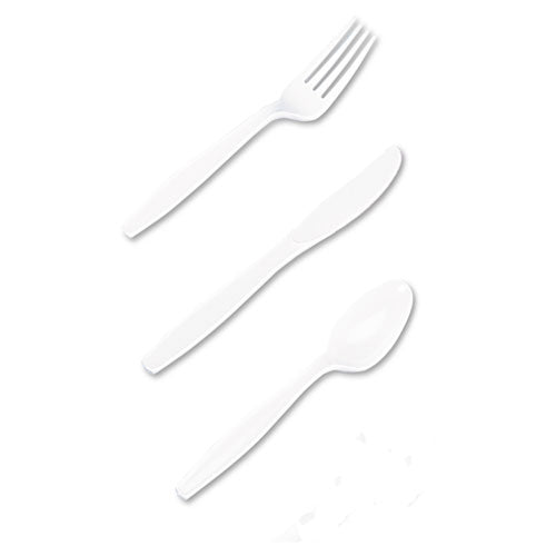 Cubiertos de plástico, tenedores pesados, blanco, 100/caja