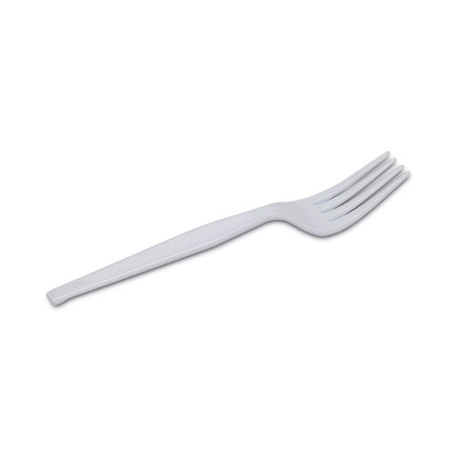 Plastic Cutlery, Heavyweight Forks, White, 100/box