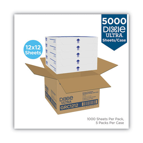 Envoltorio multiusos para alimentos, papel encerado seco, 12 x 12, blanco, 1000/caja