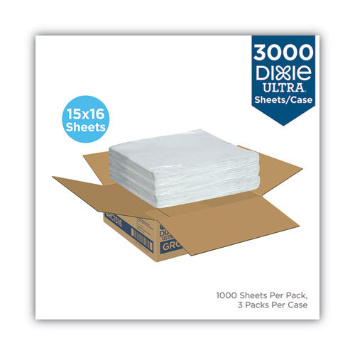 Envoltorio multiusos para alimentos, papel encerado seco, 15 x 16, blanco, 1000/caja
