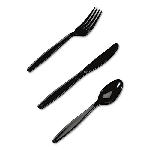 Plastic Tableware, Heavy Mediumweight Knives, Black, 100/box, 10 Boxes/carton