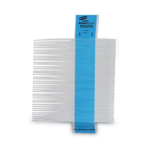 Recambio de cubiertos de plástico Smartstock, cuchillo, 6.3", Serie-b de peso medio, blanco, 40/paquete, 24 paquetes/cartón