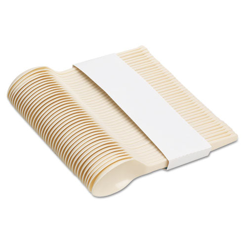 Recambio de cubiertos de plástico Smartstock, cuchillo, 6.3", Serie-b de peso medio, blanco, 40/paquete, 24 paquetes/cartón
