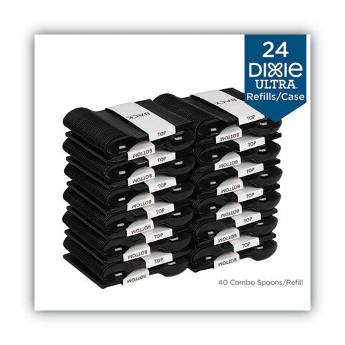 Recambio de cubiertos de plástico Smartstock, cucharas, 6", Series-o Heavyweight, negro, paquete de 40, 24 paquetes/cartón