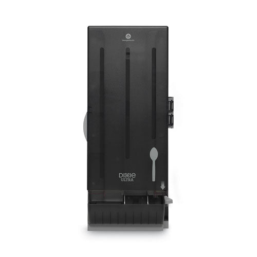 Dispensador de utensilios Smartstock, cucharas, 10 x 8,75 x 24,75, negro translúcido