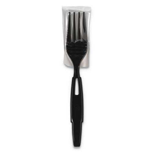Smartstock Wrapped Heavy-weight Cutlery Refill, Fork, Black, 960/carton