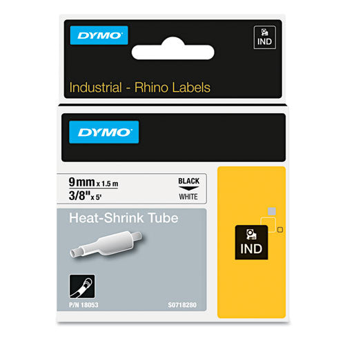 Cinta para etiquetas industrial de nailon flexible Rhino, 1" x 11,5 pies, impresión blanca/negra