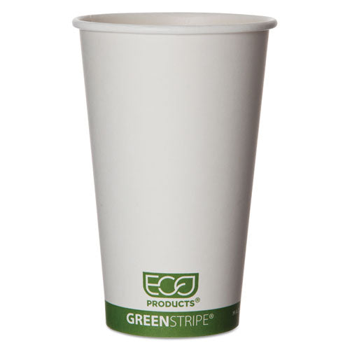 Vasos para bebidas calientes renovables y compostables Greenstripe, 16 oz, 50/paquete, 20 paquetes/cartón