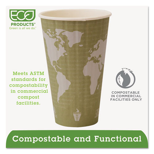 World Art Tazas térmicas térmicas renovables y compostables, Pla, 16 oz, 40/paquetes, 15 paquetes/cartón
