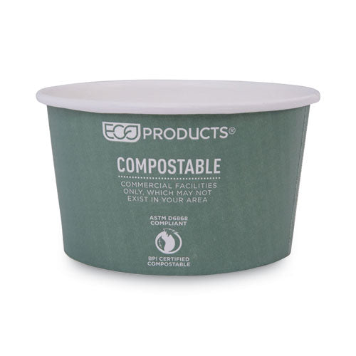Contenedor de alimentos renovable y compostable World Art, 12 oz, 4.05 de diámetro x 2.5 de alto, verde, papel, 25/paquete, 20 paquetes/cartón