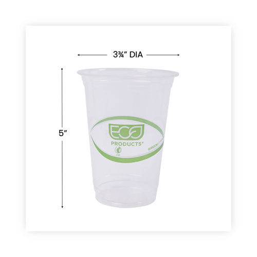 Paquete de conveniencia de vasos fríos renovables y compostables Greenstripe, transparente, 16 oz, 50/paquete