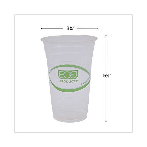 Vasos para bebidas frías renovables y compostables Greenstripe, 20 oz, transparentes, 50/paquete, 20 paquetes/cartón