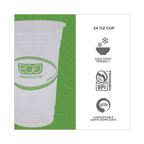 Greenstripe Renewable and Compostable Pla Vasos fríos, 24 oz, 50/paquete, 20 paquetes/cartón