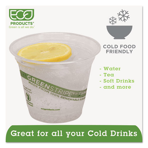Greenstripe Vasos para bebidas frías renovables y compostables, 9 oz, transparentes, 50/paquete, 20 paquetes/cartón
