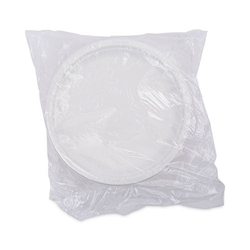 Vajilla de caña de azúcar renovable, plato, 10" de diámetro, blanco natural, 50/paquete