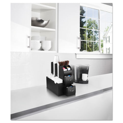 Organizador de condimentos de café, 10 compartimentos, 5,4 x 11 x 12,6, negro