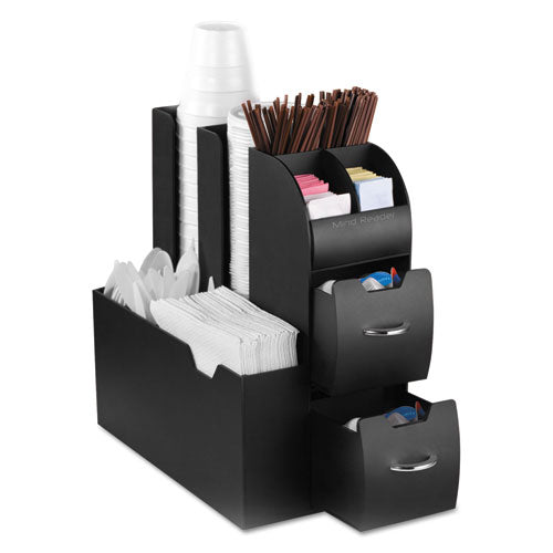 Organizador de condimentos de café, 10 compartimentos, 5,4 x 11 x 12,6, negro