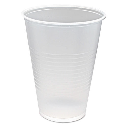 Rk Ribbed Cold Drink Cups, 12 Oz, Translucent, 50/sleeve, 20 Sleeves/carton