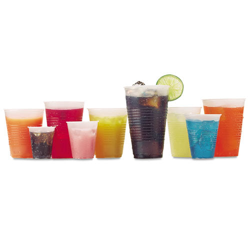 Rk Ribbed Cold Drink Cups, 7 Oz, Clear, 100 Bag, 25 Bags/carton